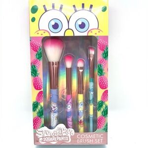 SpongeBob Square Pants Set Of 4 Cosmetic Brushes Patrick Squidward Sandy NIB